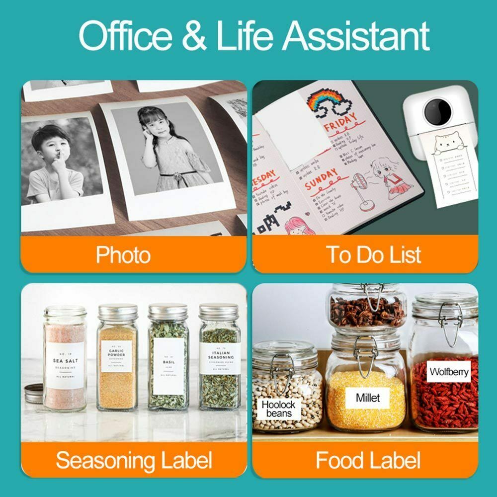 Portable Thermal Printer Pocket Wireless Bluetooth-Compatible Label Note Printer