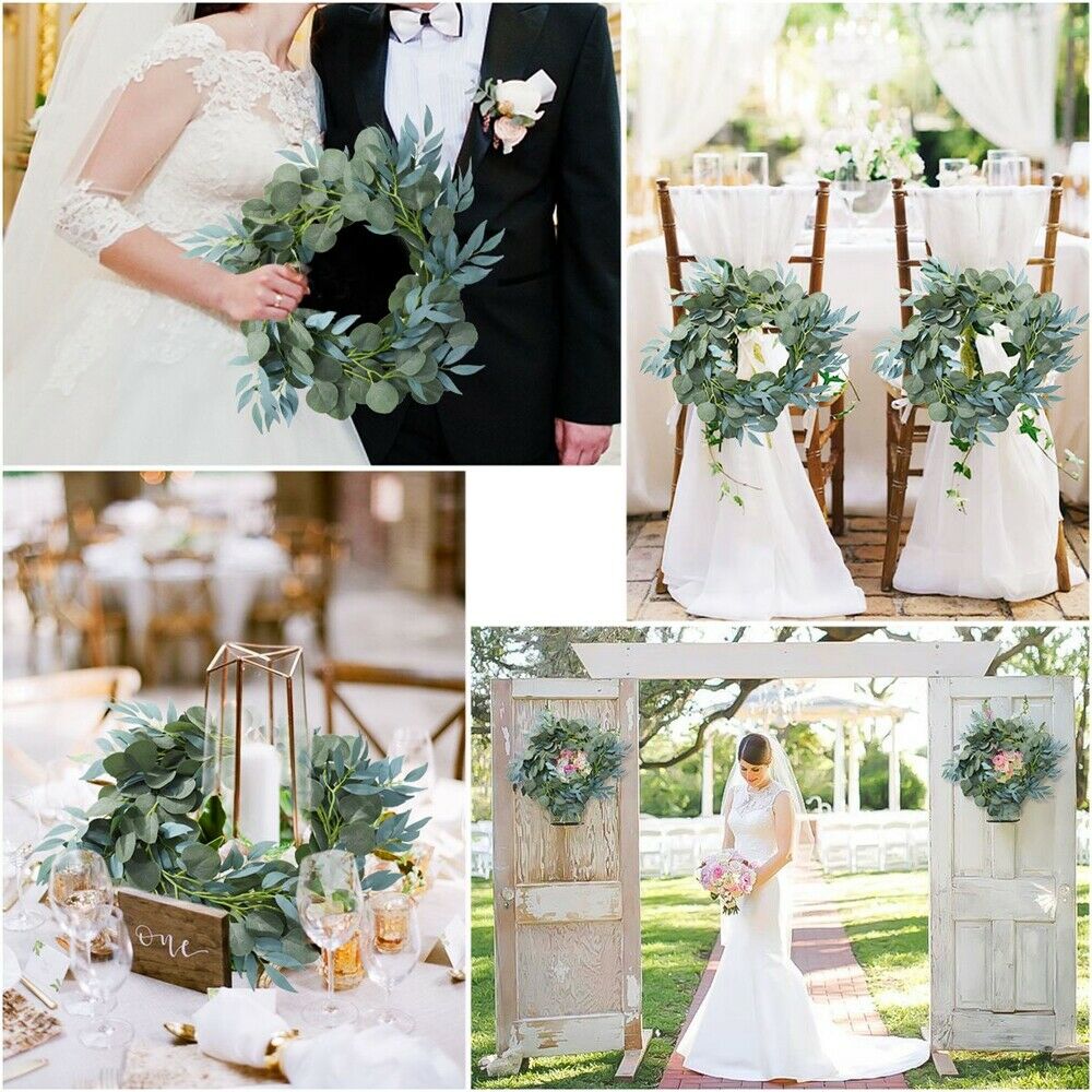 2M 6.5FT Silk Artificial Eucalyptus Leaf Garland Greenery Vine Wedding Decor