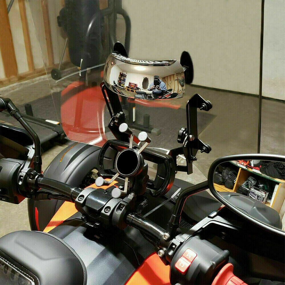 Motorcycle Blind Spot Mirrors 180+ Wide Angle Rearview Safety Auxiliary Mirror