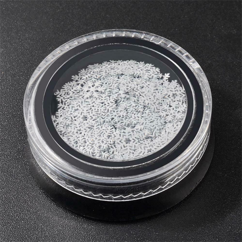 Manicure Decor Beauty Gillter Flakes White Snowflake DIY Art Tips Nail Sequins