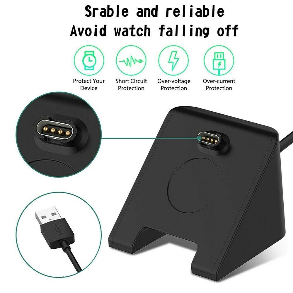 USB Charging Cradle Dock + Anti-dust Cap Fit Garmin Fenix 5 5S 5X Plus Watch B5
