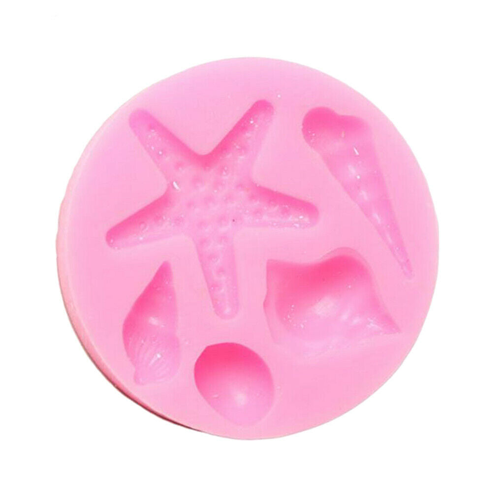 Silicone Shells Conch Starfish Mold Jelly Candy Mould Pink Fondant Cake Mold