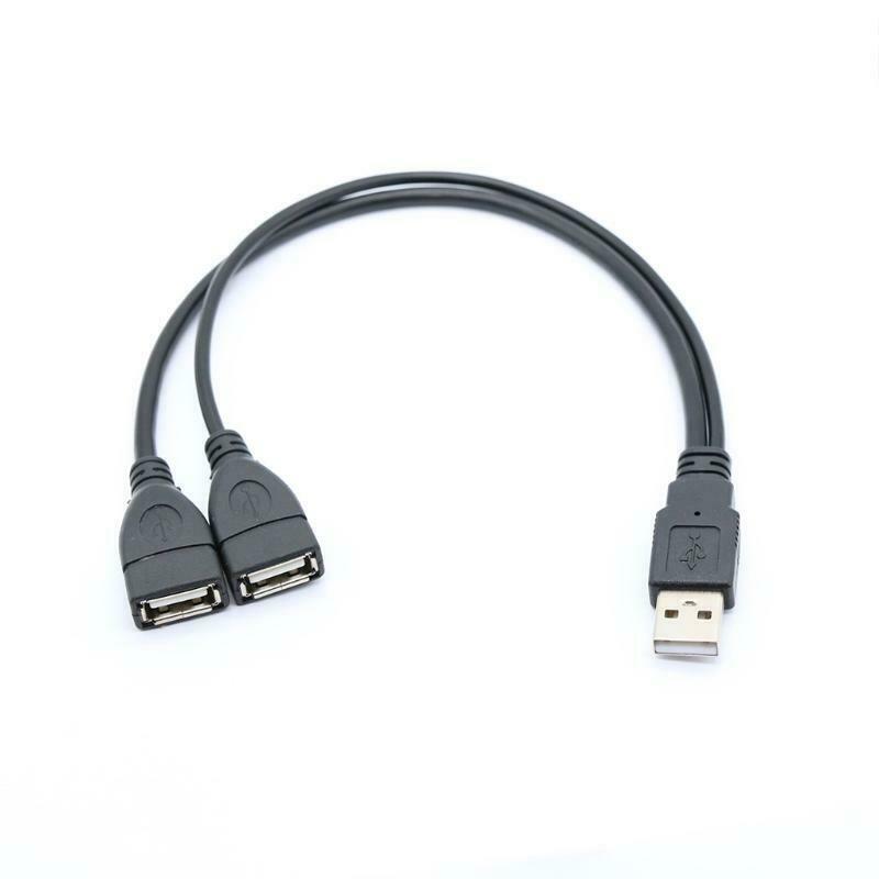 Universal USB Splitter Y Cable 1 Male to 2 Female Extension Cord Connector