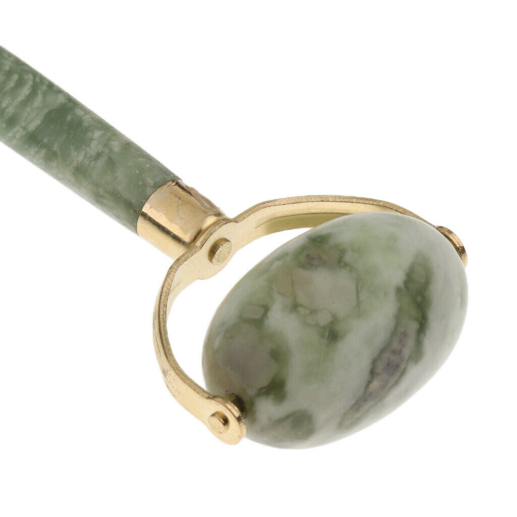 Double Heads Natural Jade Facial Massage Roller Massager Hammer Stick Tool