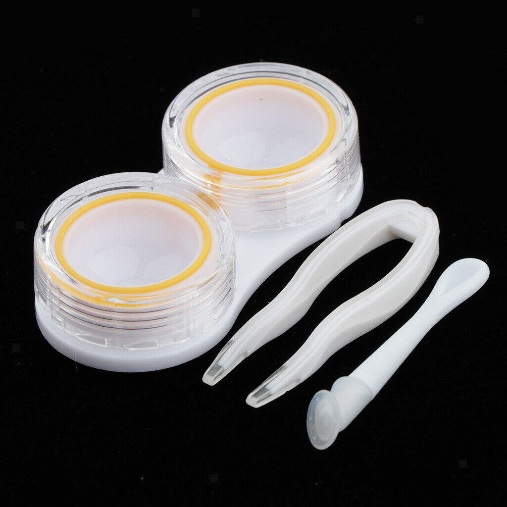 5Pcs Portable Contact Lens Soaking Case Container Holder Storage Box Yellow