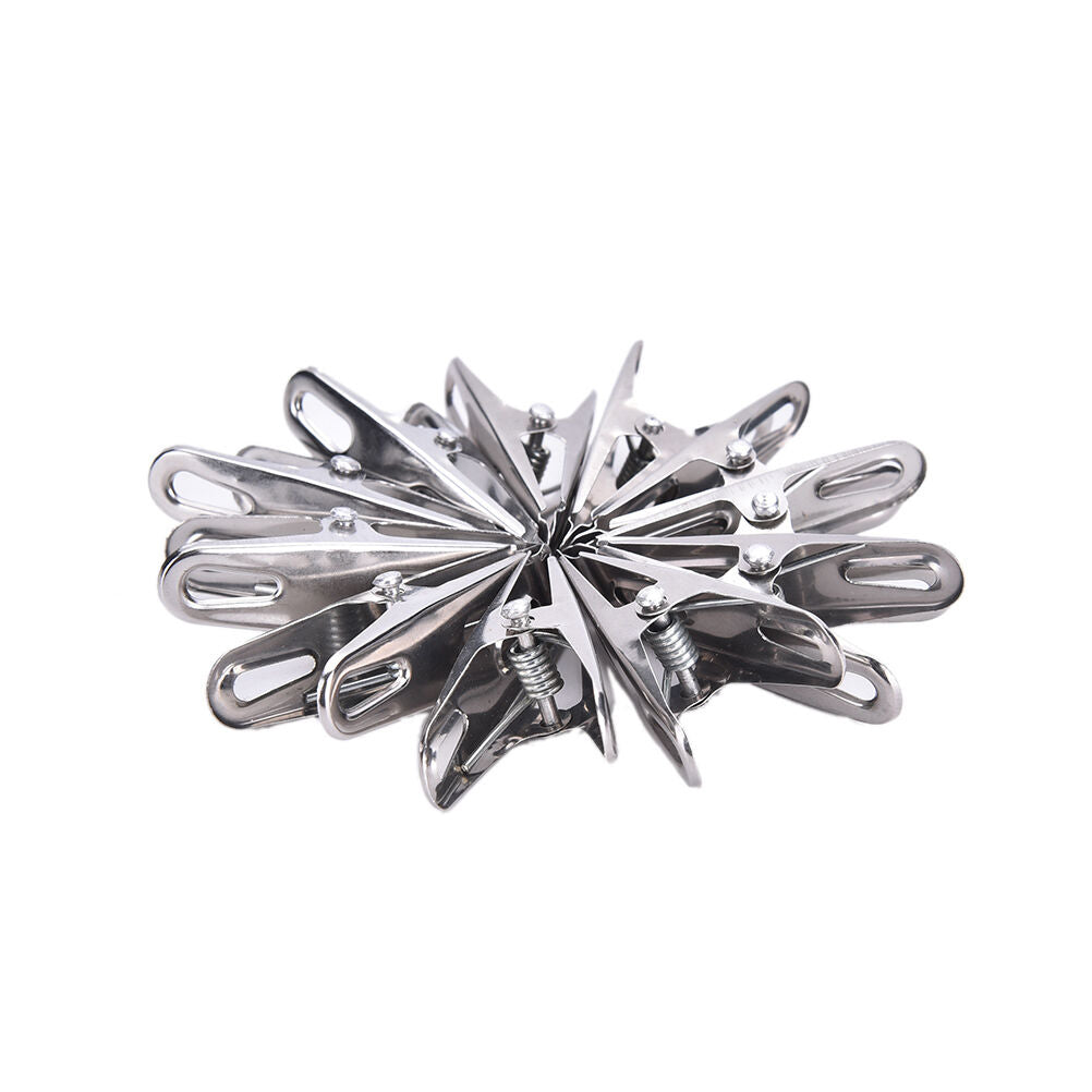 20 Stainless Steel Washing Line Clothes Pegs Hang Pins Clips Windproof Cla.l8