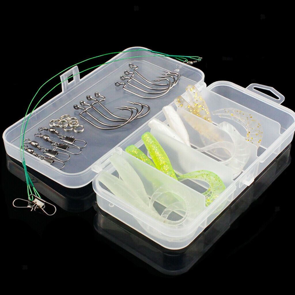 1 Set Bait Suit Single-tailed Worm Fishing Grub Lures Fishing Accessories
