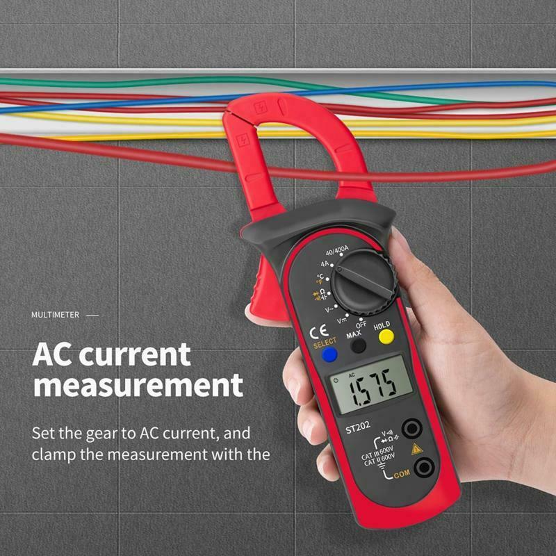 ST202 Digital Clamp Meter Multimeter Resistance Ohm Transistor LCR w Temperature