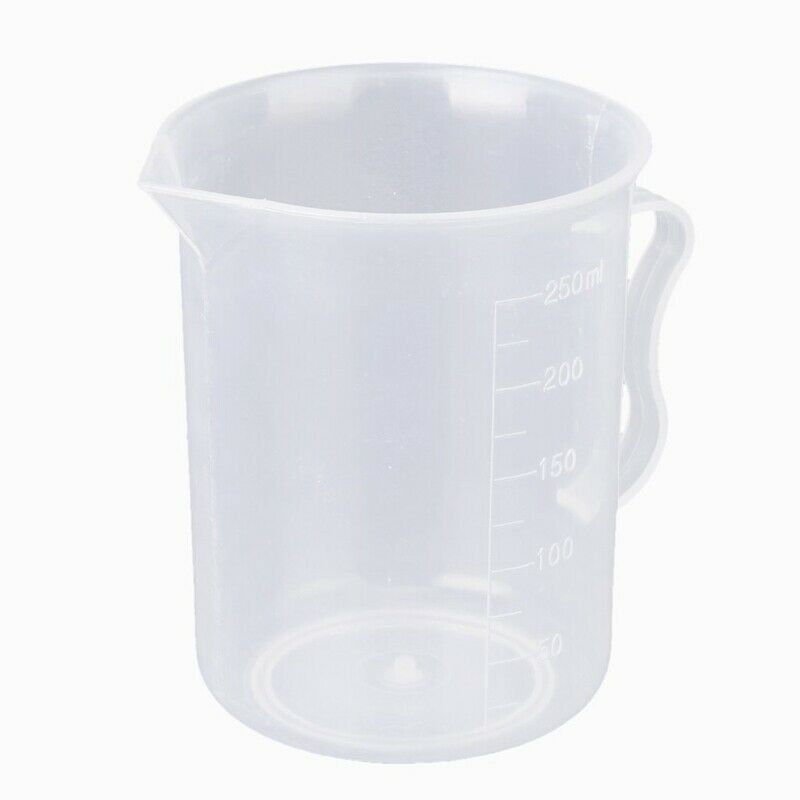 250 ml transparent plastic measu cup with handle Q2K1