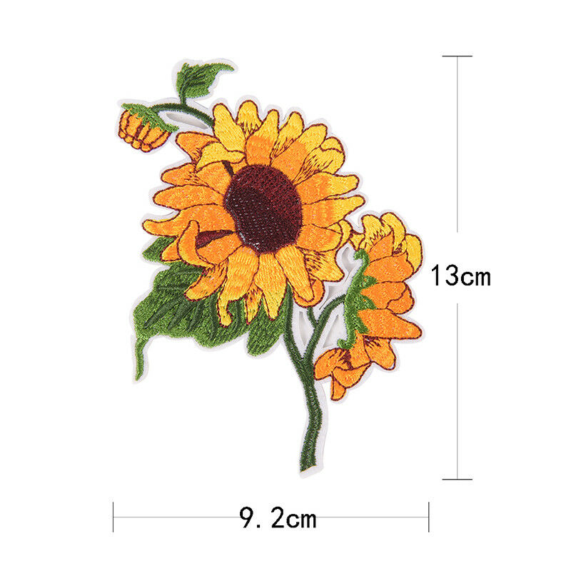 sunflower iron on patch embroidered clothes patch for clothing garment app.l8