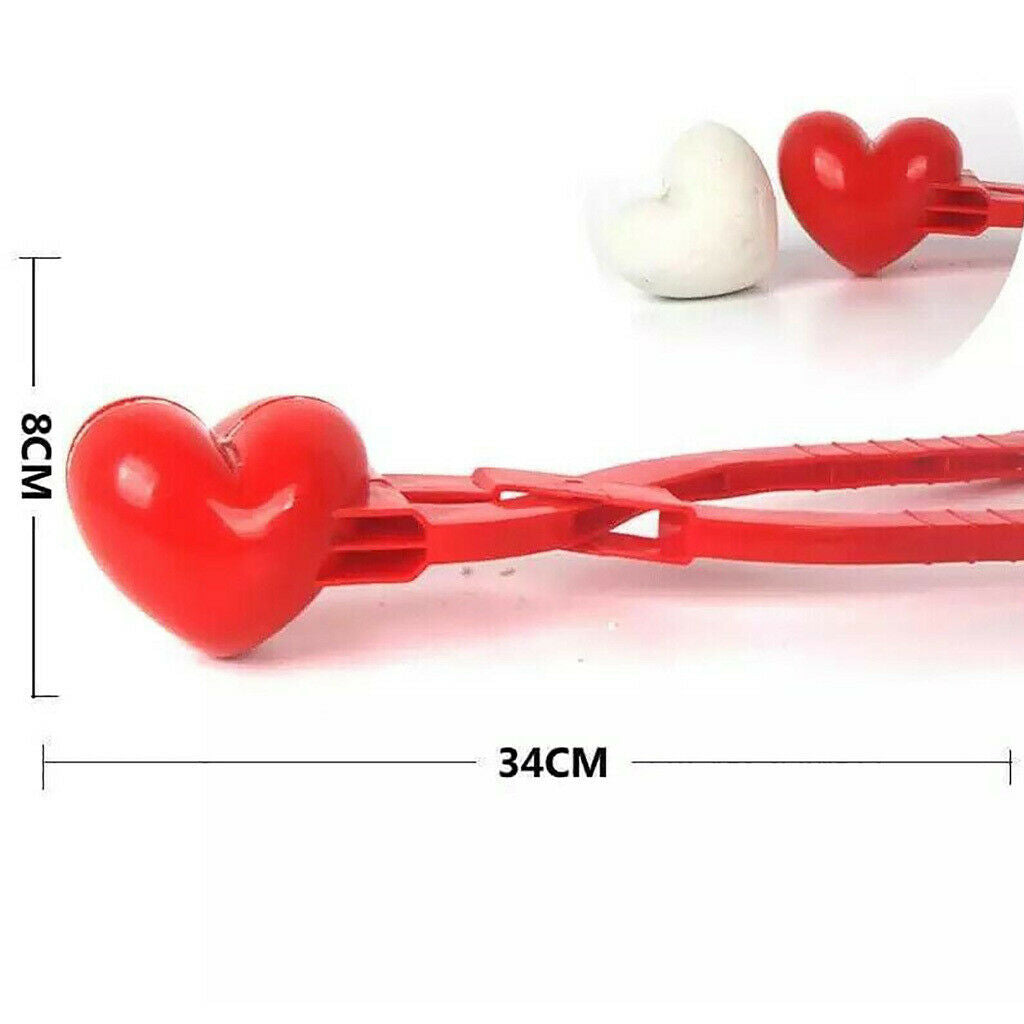 5x Heart Shaped Snow Ball Maker Kids Child Beach Sand Mold Outdoor Snowball