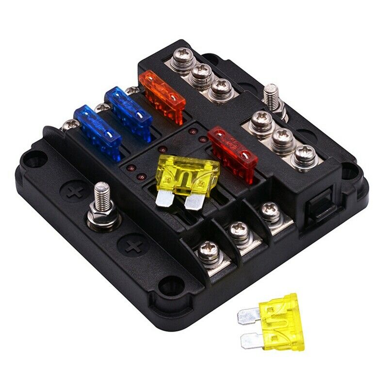 6-Way Waterproof Fuse Block,with LED Indicator 12 Circuits with Negative MarinR8