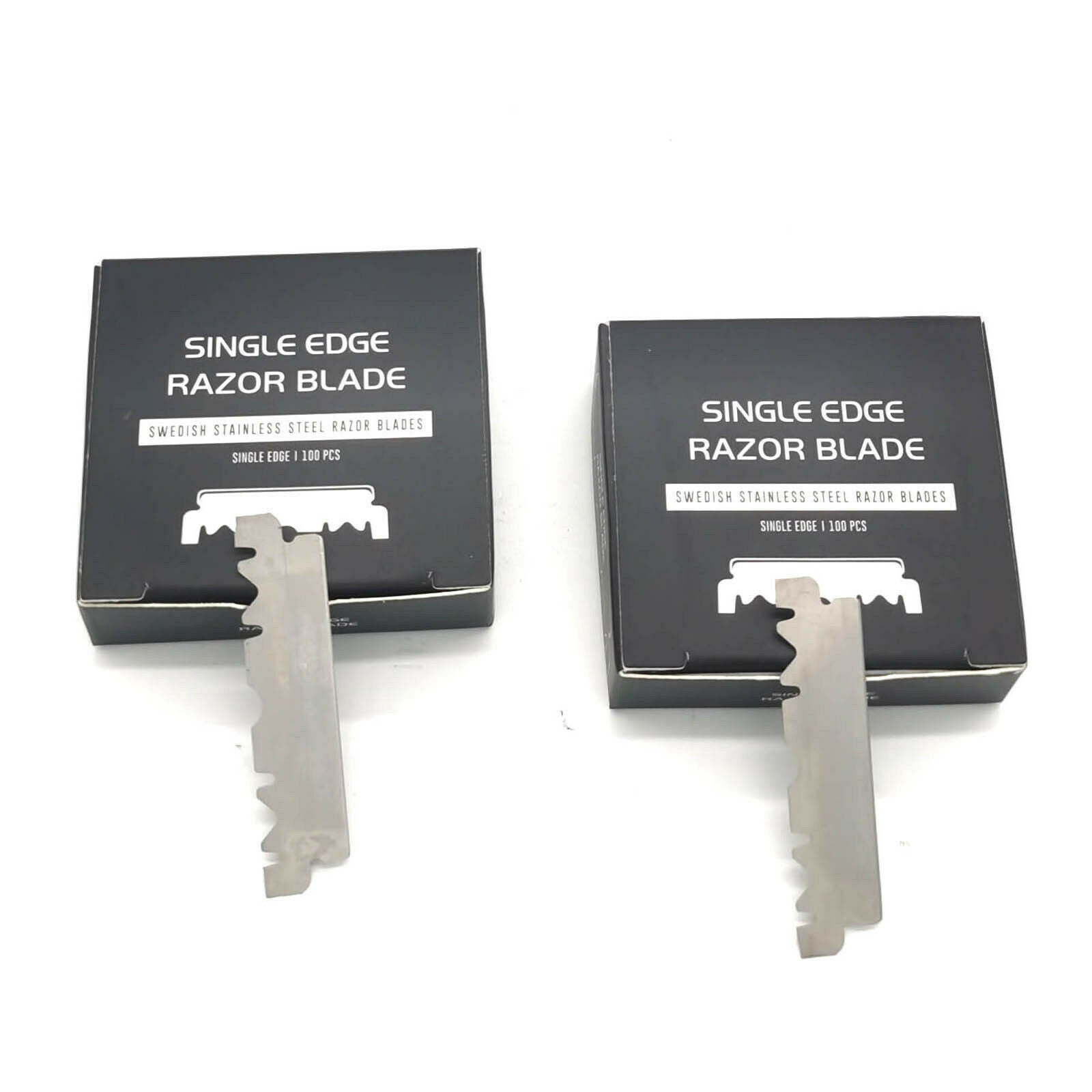 100Pcs Razors Blades Stainless Steel for Barbers Exchangeable Blade Razors