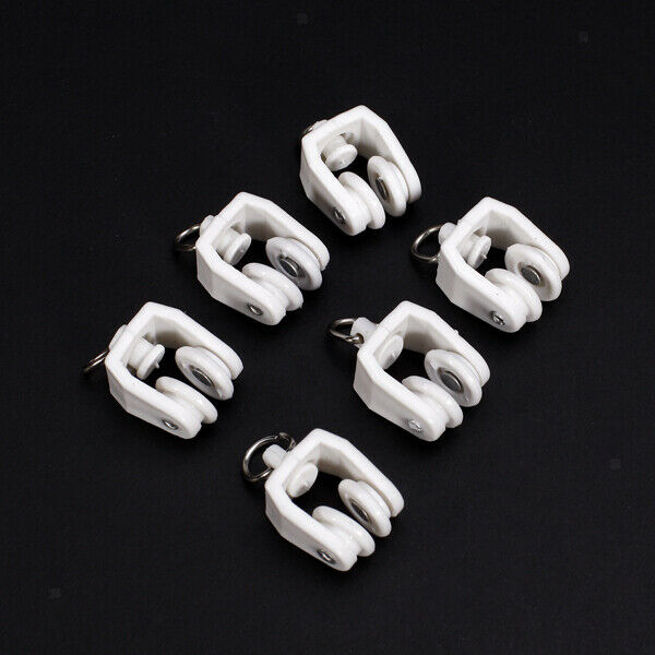 3x 10x White Plastic Window Curtain Track Rail Runners Gliders With Eyelet