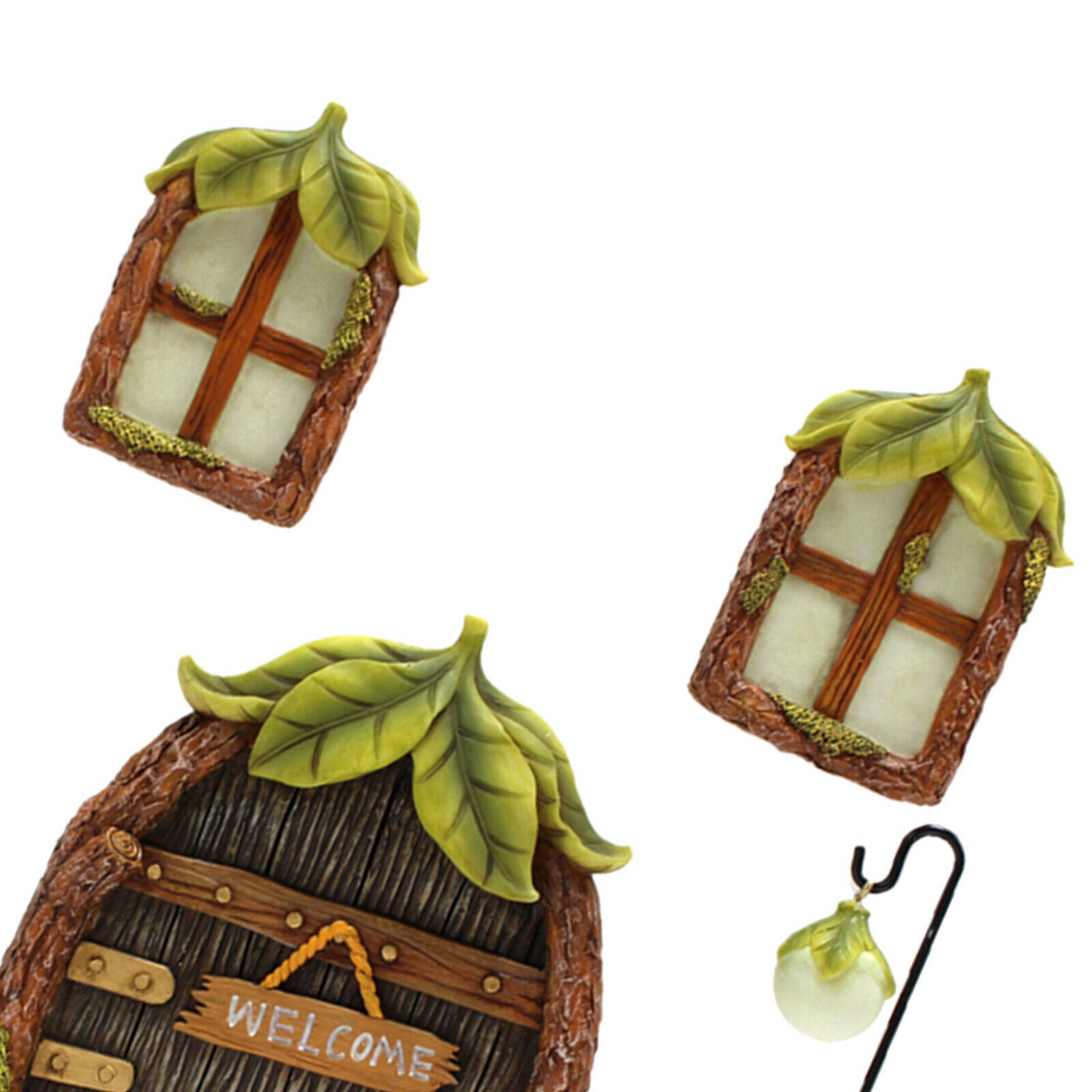 Glow in The Dark Fairy Door and Windows for Kids Room Decor with Bonus Fairy
