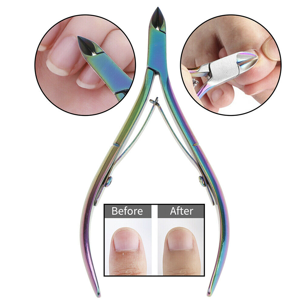 Nail Cuticle Nipper Rainbow Clipper Tweezer Scissor Dead Skin Remover Nail N DF