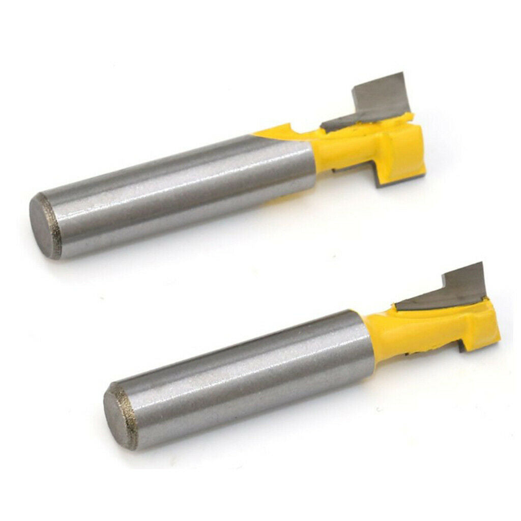 4 Pieces 8mm Shank Keyhole T-Slot Woodworking Cutter Router Bit 1/2" & 3/8"