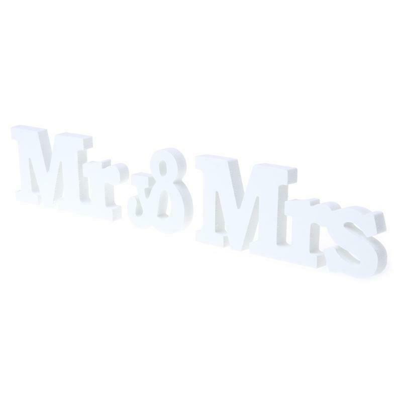 Wedding Decoration Mr & Mrs White Wooden Letters Sign For Sweetheart Table Decor