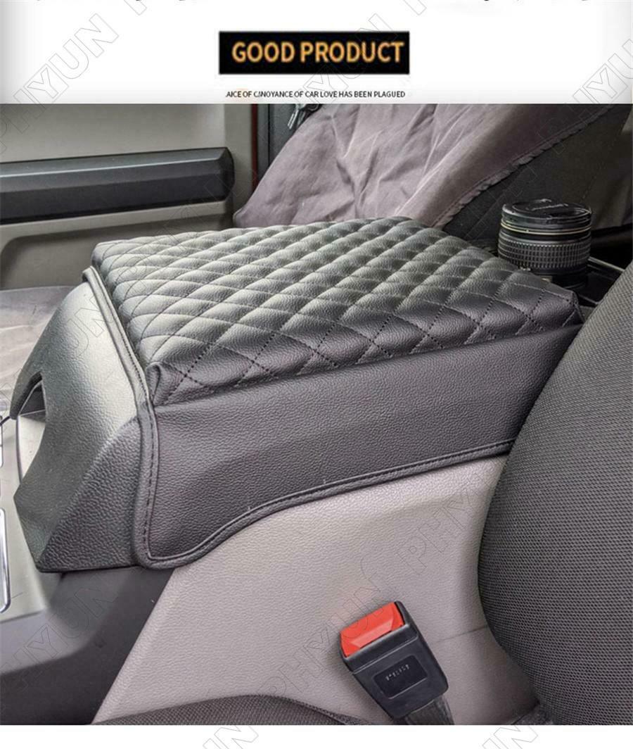 Black Armrest Box Cover Center Console Pad For Ford F150 2015-2020 Waterproof