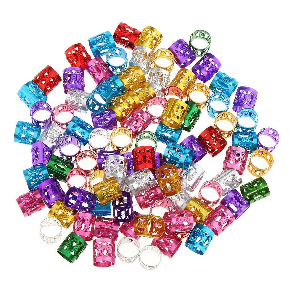 150x Hair Extensions Beads Dreadlock Tubes Hair Decor Braiding Jewelry