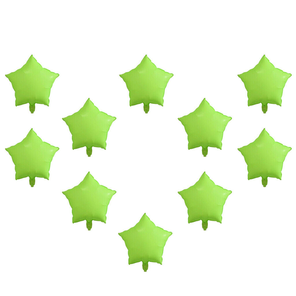 10 Pieces Foil Frosted Pentagram Balloon Wedding Birthday Party Decor Green