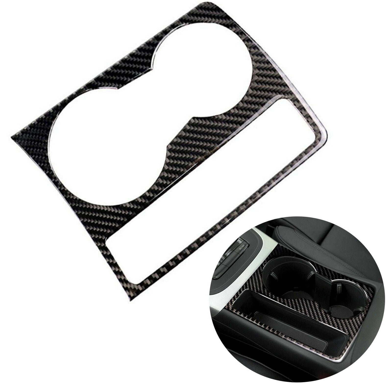 Carbon Fiber Water Cup Holder Panel Cover Trim for Audi A4 A5 Quattro S4 S5 RS5