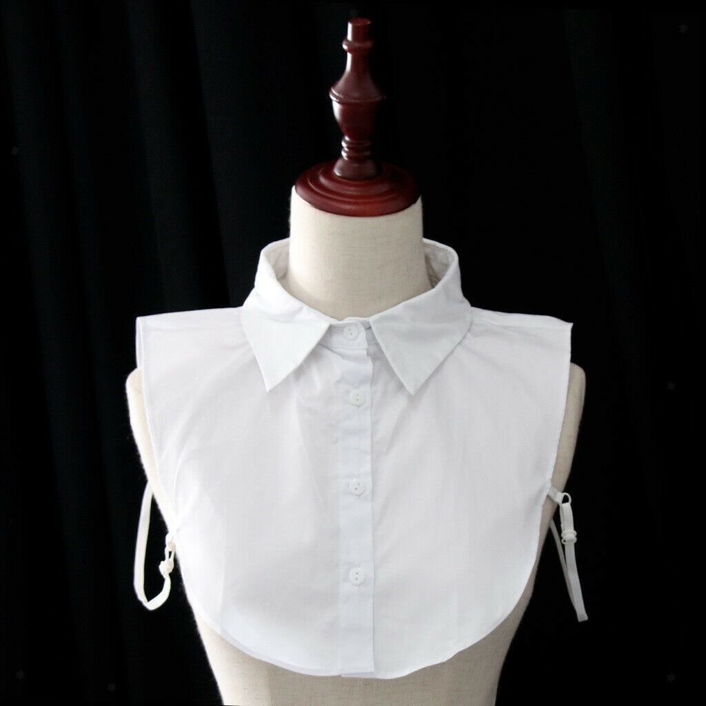 2x False Faux Collar Half Shirt Blouse Detachable W / 4 Buttons