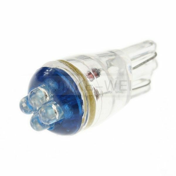 2 X 4 LED 12V T10 Blue Wedge Interior Dashboard Bulbs