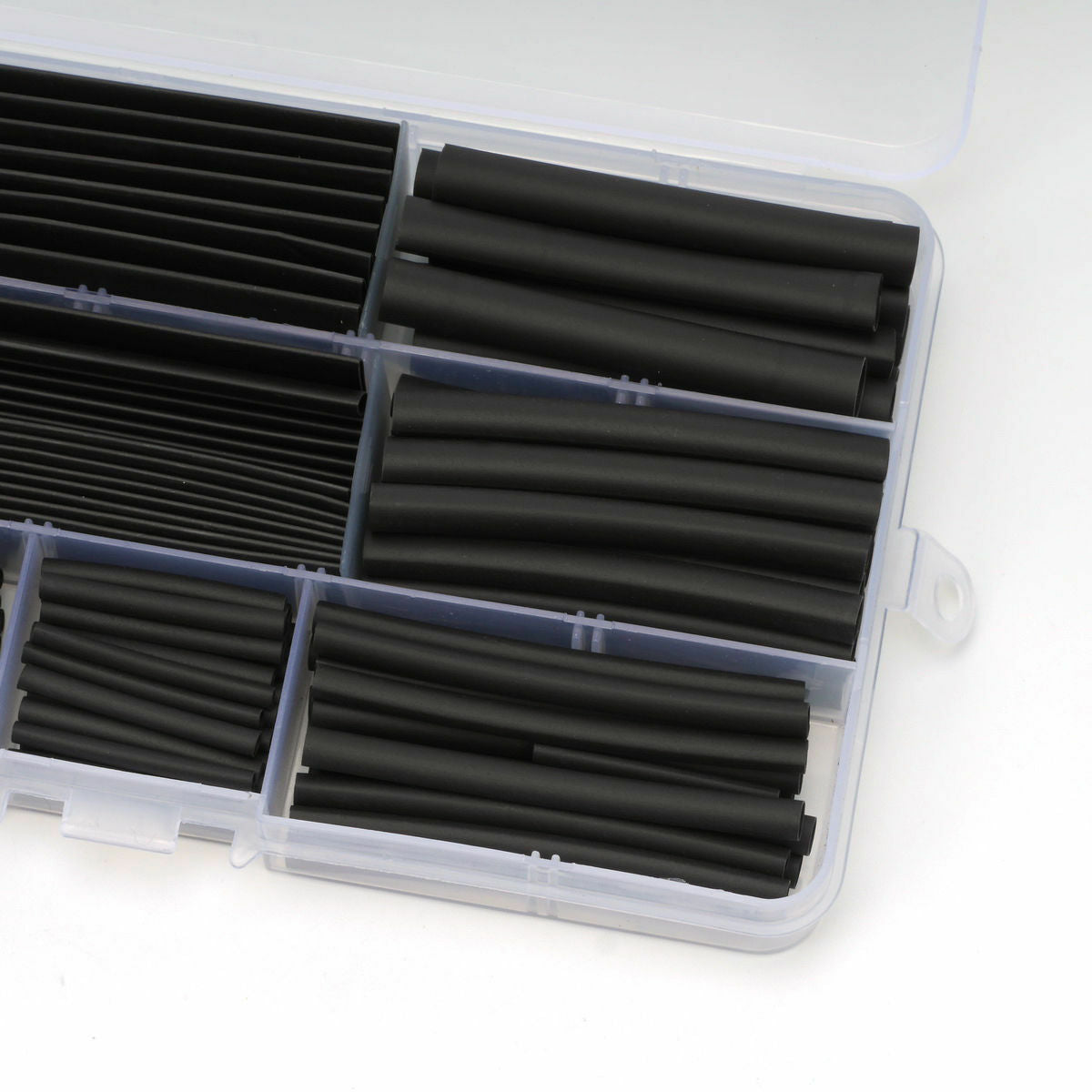 150PCS 2:1 black Heat Shrink Tube 2:1 Wrap Assortment Electrical Connection Box