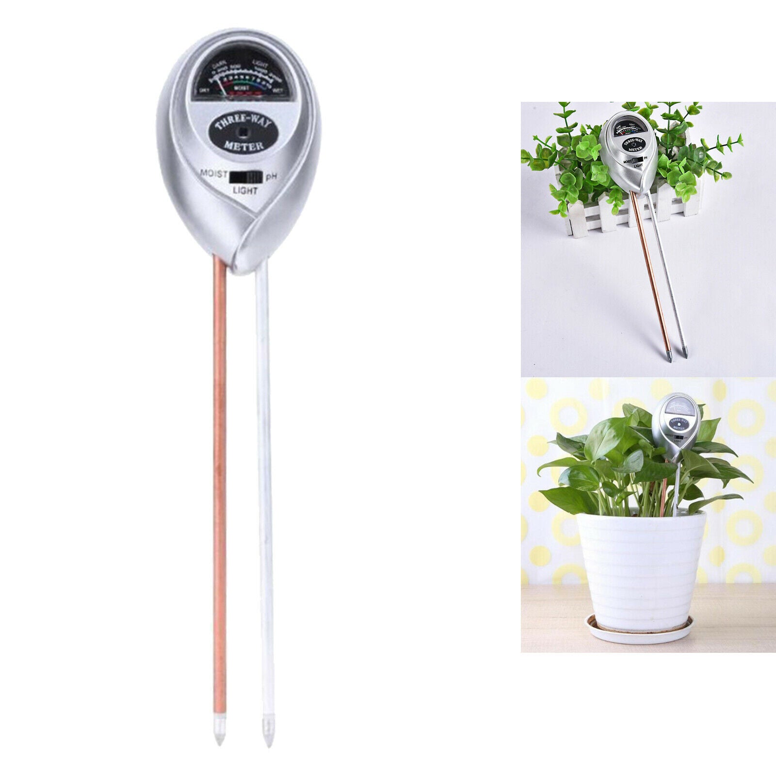 Soil Tester  Plant Moisture Meter Light and PH Tester for Home Garden