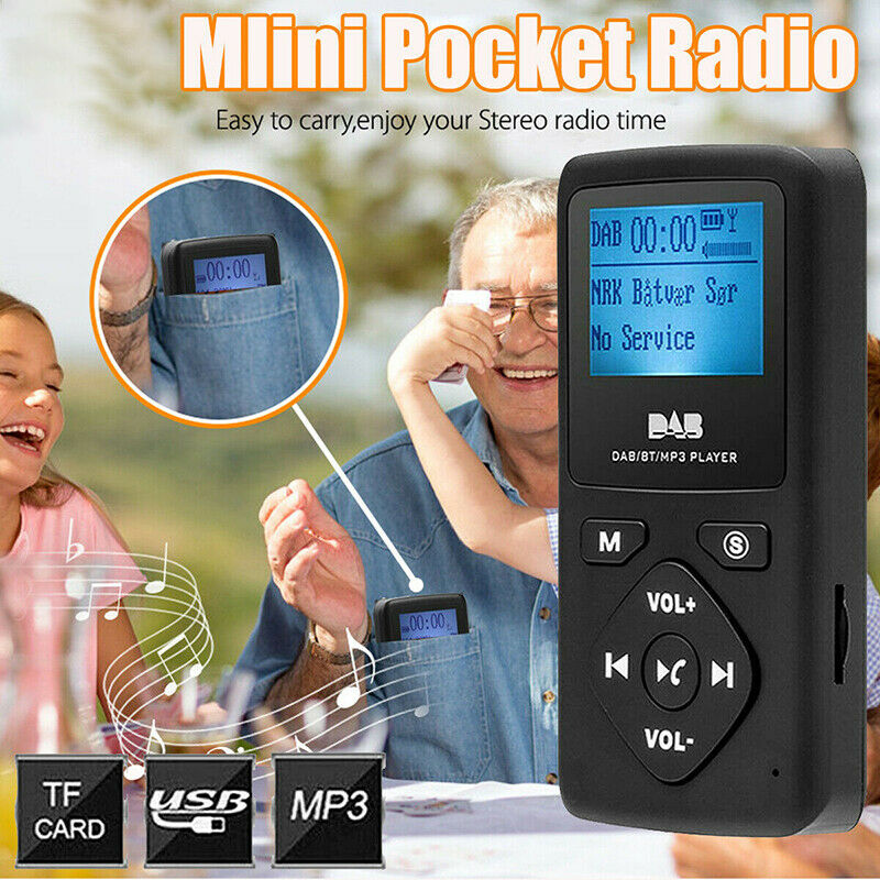 Portable Digital DAB/DAB+ FM Radio Receiver Music MP3 Player with USB Headphones