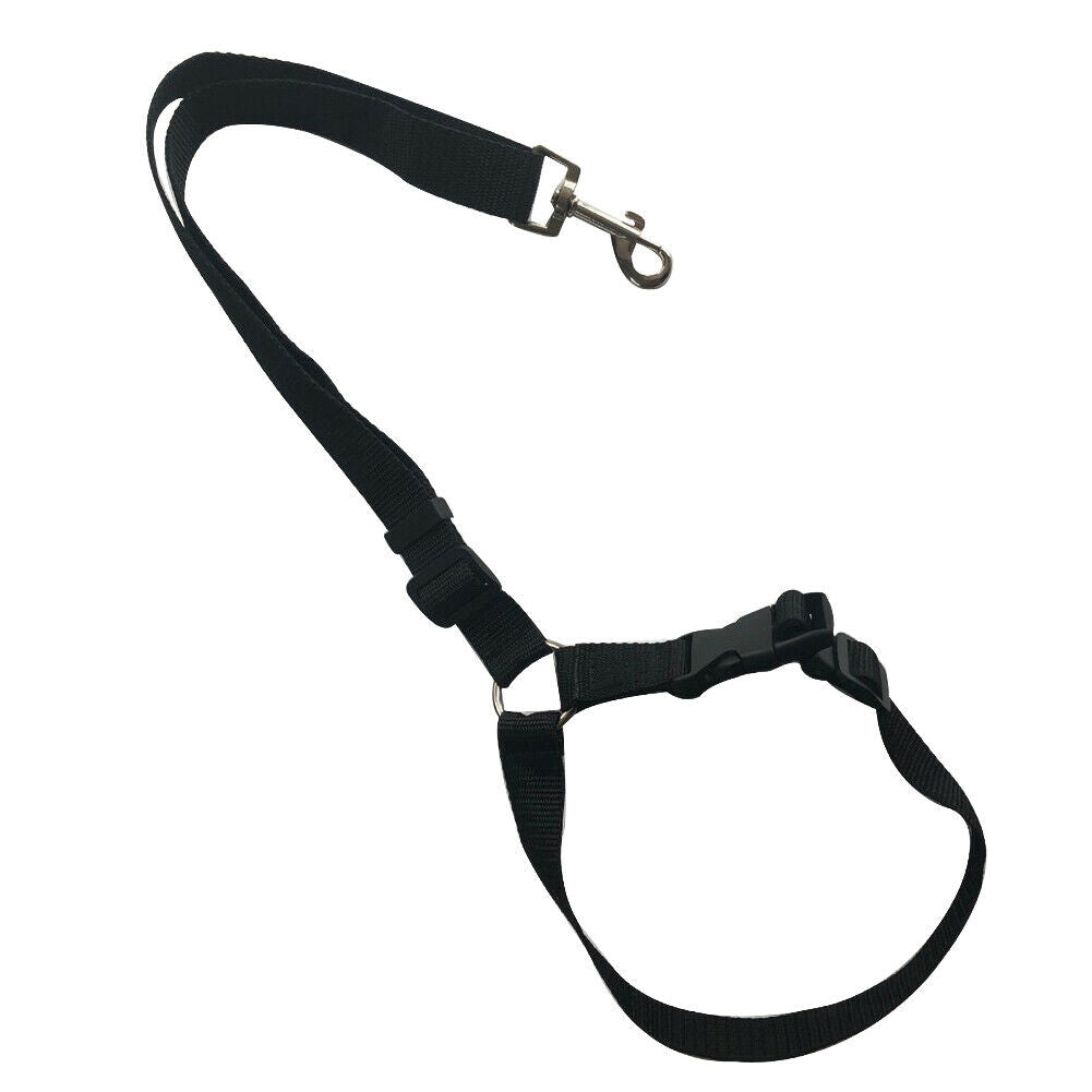 Dog Cat Safety Seat Belt Restraint Harness Adjustable Pet Leading Leash Black HN