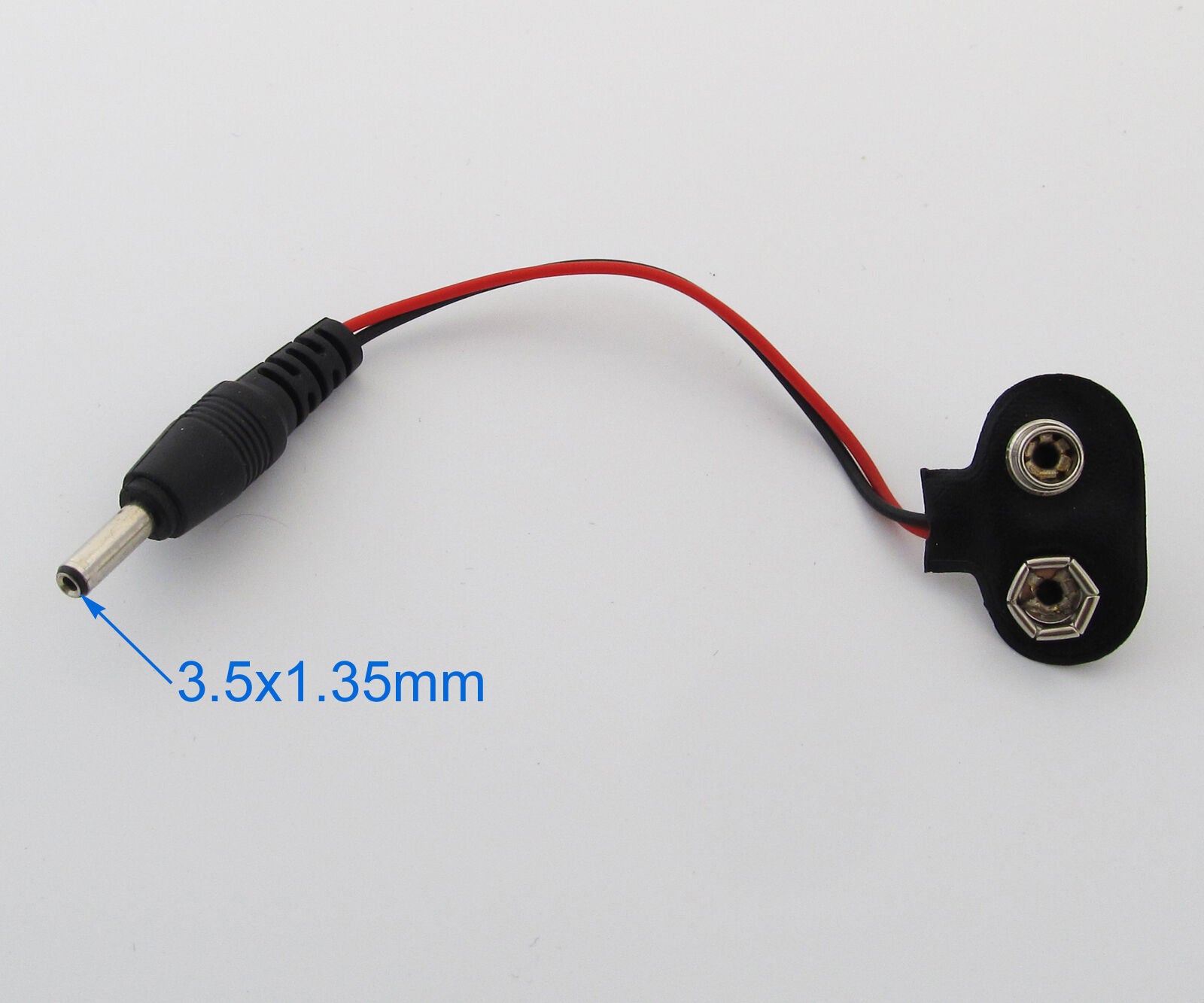 1pc 9V CCTV Cam/Camera Battery Snap T-Type cable with 3.5*1.35mm Male DC Plug