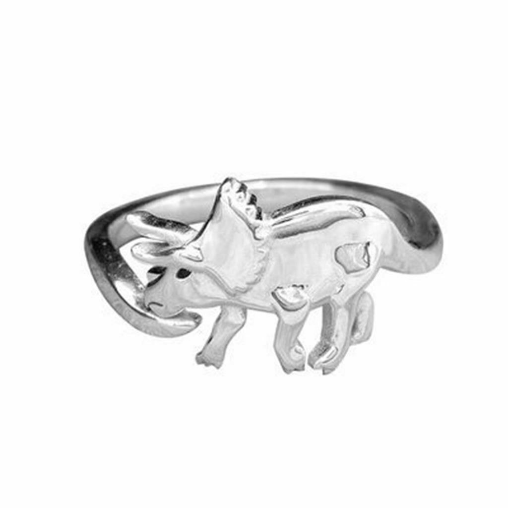 4 Pcs Punk Alloy Rings Dinosaur Theme Jewelry for Women Men Friends Holiday