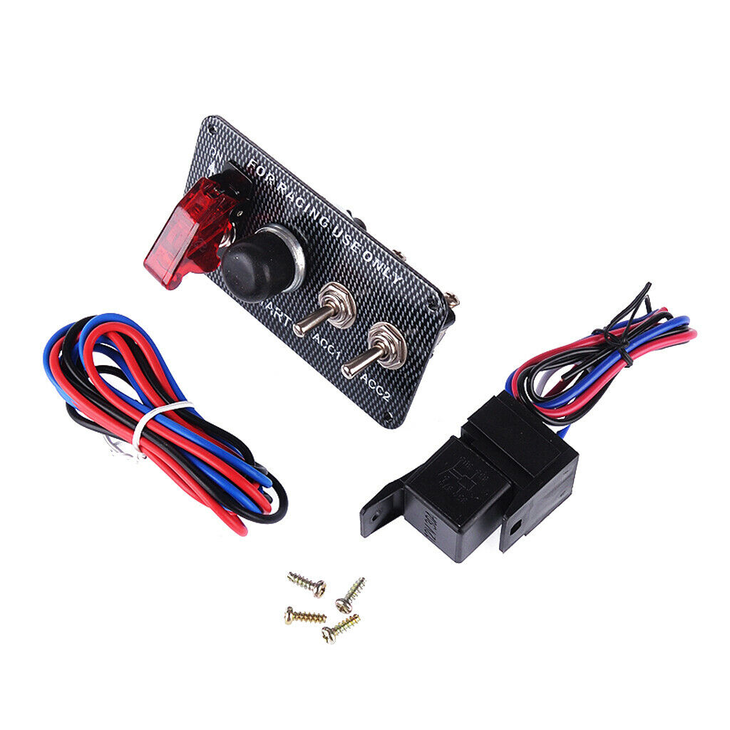 3+1 Racing Car 12V Ignition Switch Panel LED Engine Start Push Button Toggle