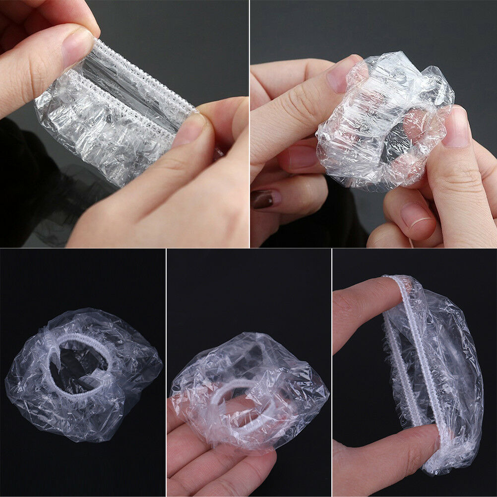 100pcs Disposable Plastic Waterproof Ear Protector Cover Dye Shield ProtectiBDA