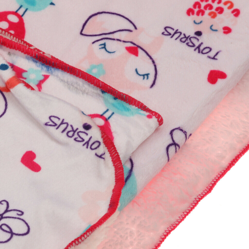 Newborn Baby Berber Fleece Blanket Bedding Set Unisex Owl and Elephants