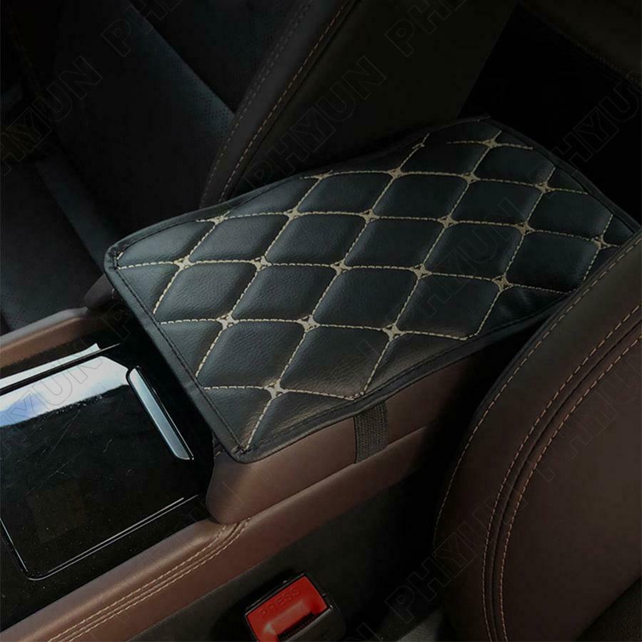 29x17cm Black PU Leather Car Armrest Pad Cover Center Console Box Mat Accessorie