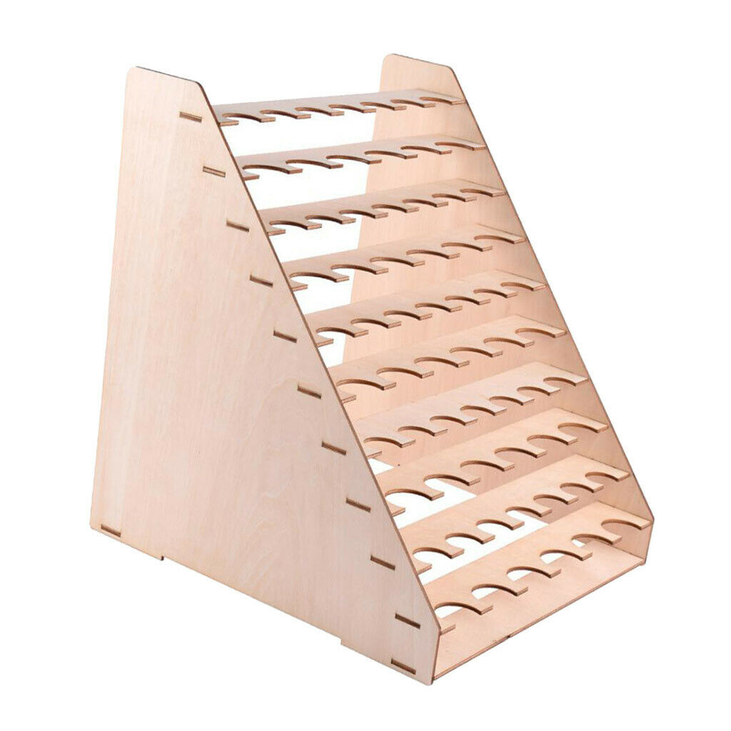 Wooden paint stand tool holder with 65 holes for workshop, paints