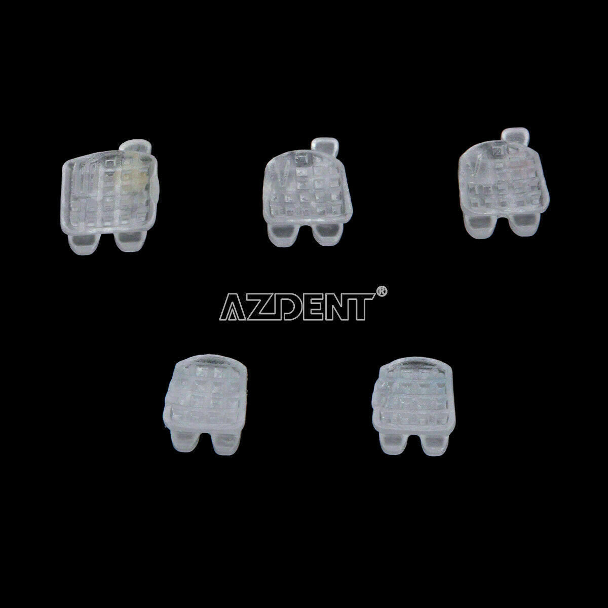 50 Packs Dental Orthodontic Brace Ceramic Bracket 5*5 MBT Slot.022  345 Hooks