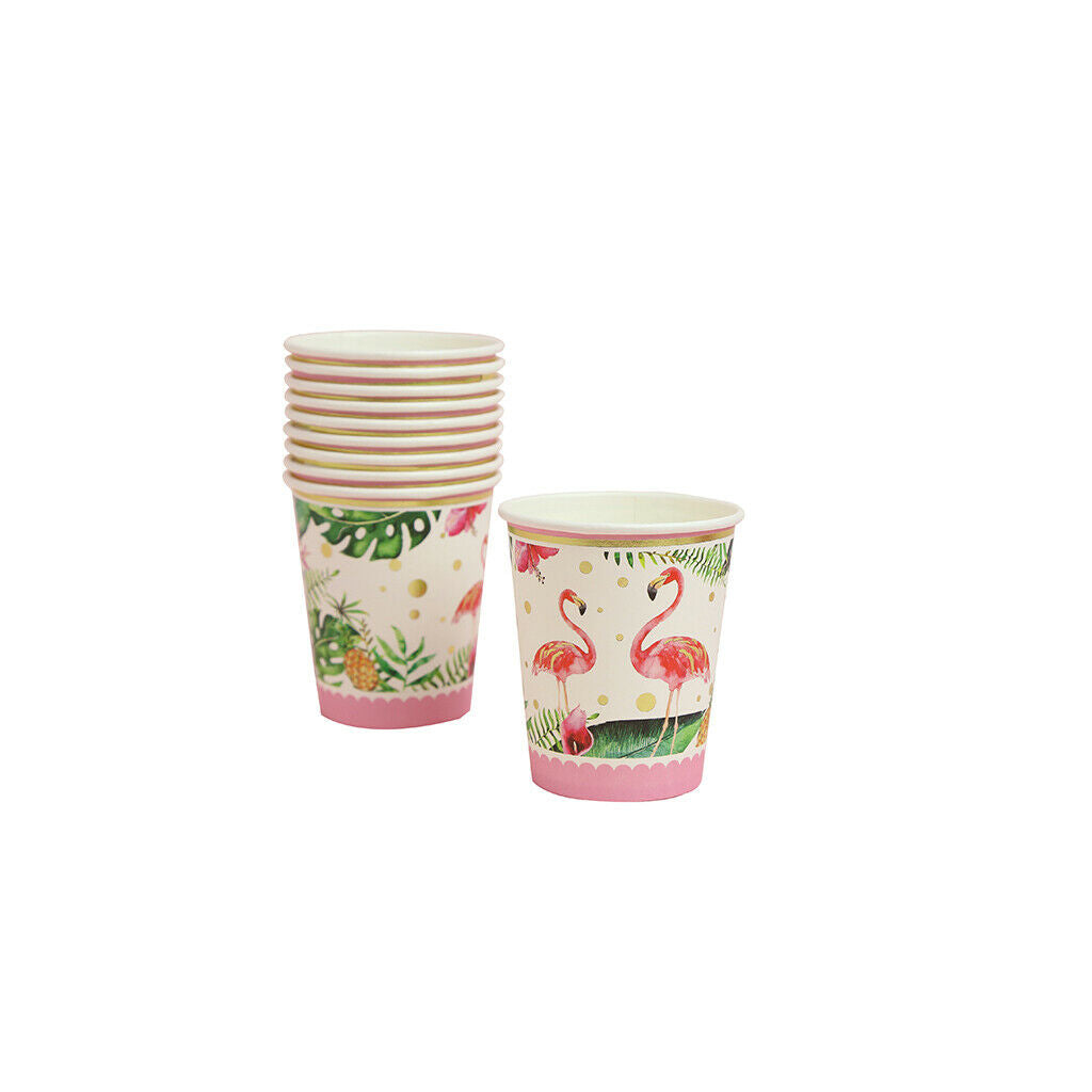10pcs Lovely Flamingo Paper Disposable Cups Beverage Drinking Cup Decor