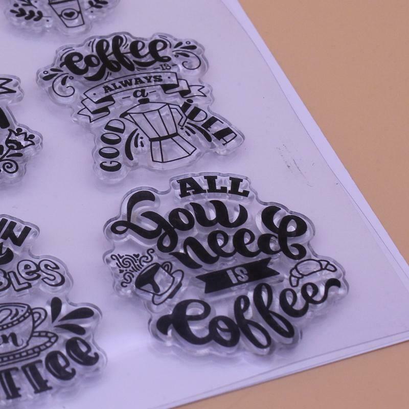 Coffee Silicone Clear Seal Stamp DIY Scrapbooking Embossing Photo Album Decor