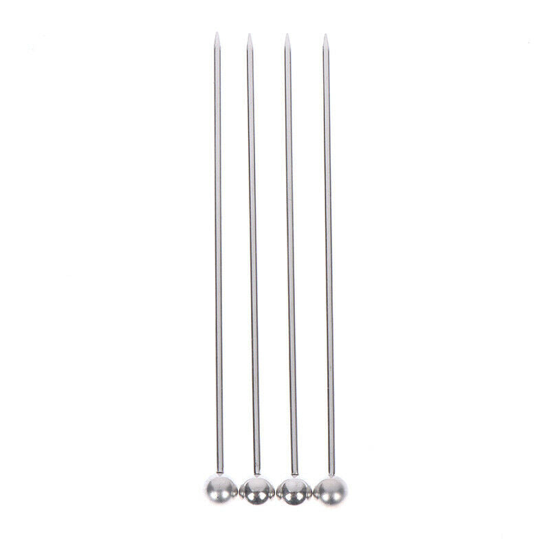 10pcs Stainless Steel Fruit Sticks Cocktail Picks Fruit Forks Toothpi JYC Vm SJ