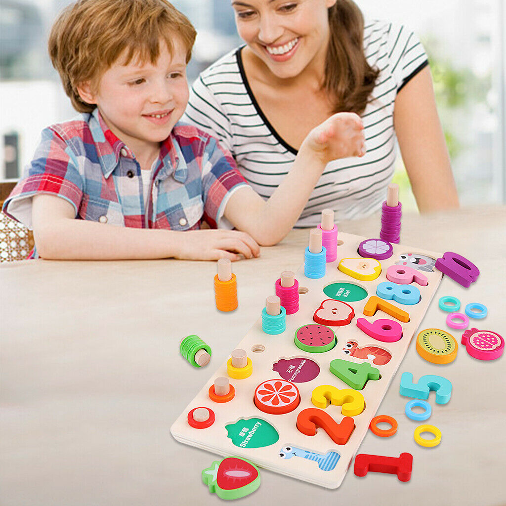 Educational Wooden Busy Board Toys Early Education Stacking Sorting toys