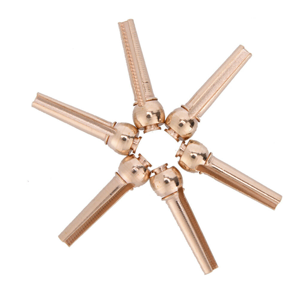6Pcs Brass Bridge Pins for Acoustic Guitar 27mm Length Head Diameter 8mm DD