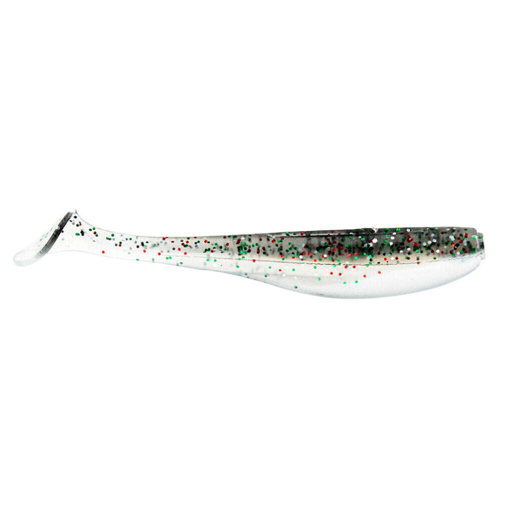 60x Artificial Swimbaits Minnow Shad Paddle Tail Worms Fishing Shiner Baits