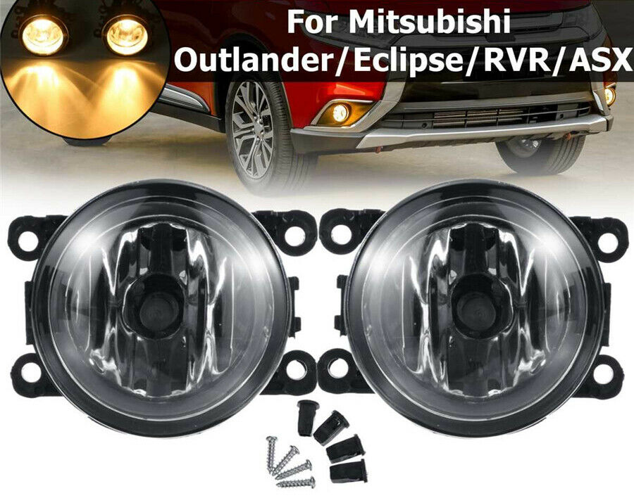 2x Car Fog Light Lamp w/ H11 Bulb For Mitsubishi Outlander/Eclipse/RVR/ASX 55W