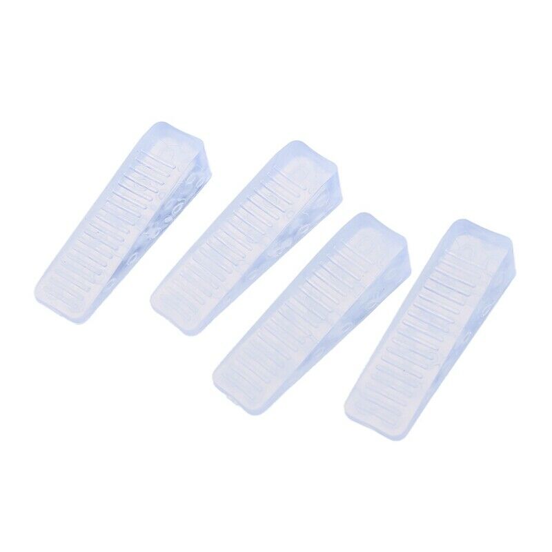 Home Office Clear Plastic Door Wedge Stopper Block 4 Pcs L3K3K3