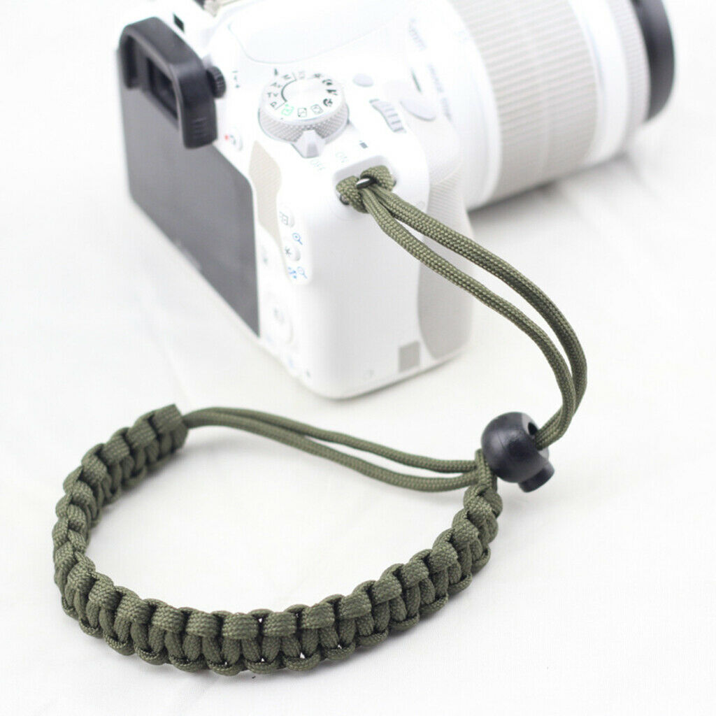 Braided Paracord Adjustable Camera Wrist Strap/ Bracelet Army Green