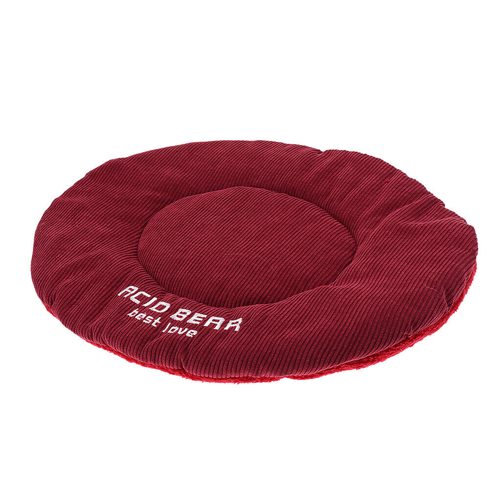 Machine Washable Dog Cushion Bed Air Conditioning Mat for Crates Red Wine S
